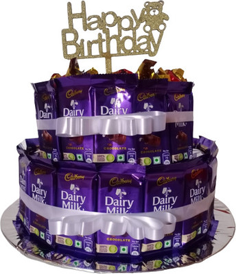 Cadbury Dairy Milk & Melody Chocolates With Happy Birthday Cake Topper Combo(396)