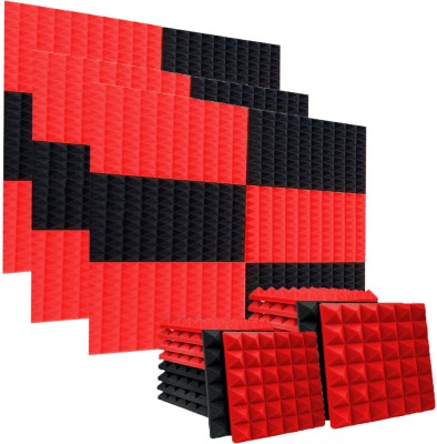 TechBlaze Foam Pyramid Wall(60 Panels Black, Red)