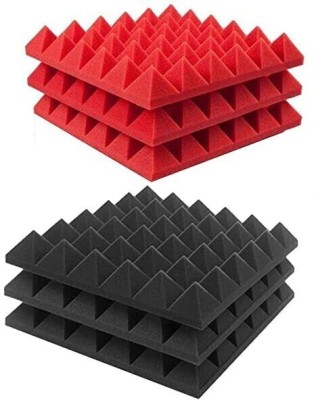 DawnRays Foam Pyramid Wall(6 Panels Black, Red)