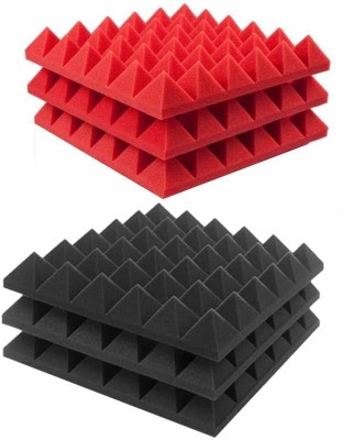 TechBlaze Foam Pyramid Wall(6 Panels Black, Red)