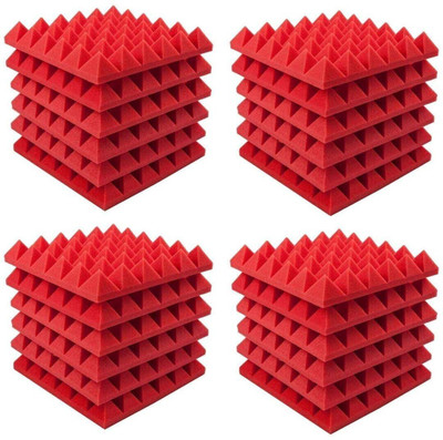 TechBlaze Foam Pyramid Wall(24 Panels Red)
