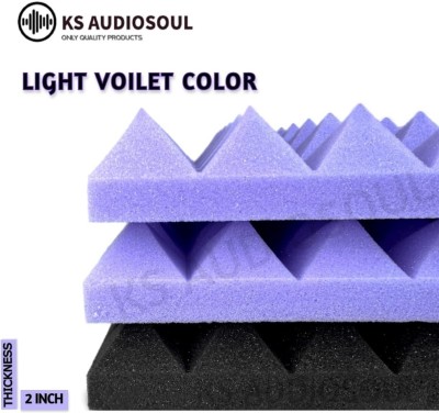 KS AUDIOSOUL Foam Pyramid Wall(24 Panels Purple, Black)