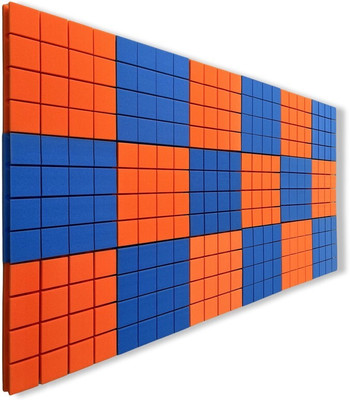 YGM Acoustic Foams Foam Pyramid Wall(18 Panels Blue, Orange)