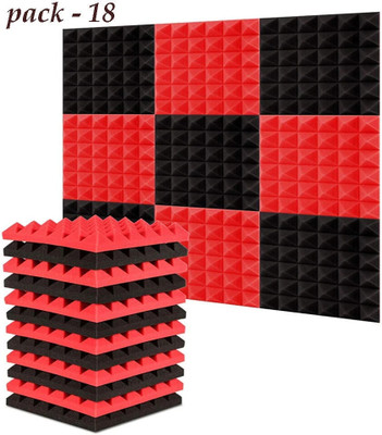 TechBlaze Foam Pyramid Wall(18 Panels Red, Black)
