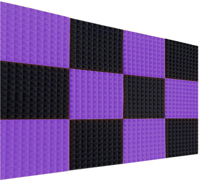 DawnRays Foam Pyramid Wall(12 Panels Purple, Black)