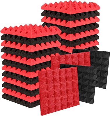 Mocking Bird Foam Pyramid Wall(24 Panels Red, Black)