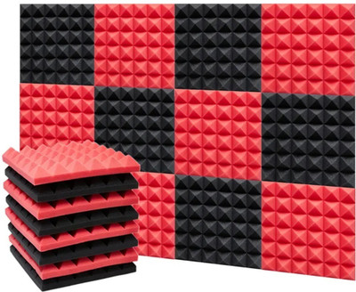 IMAGINEA Foam Pyramid Wall(6 Panels Red, Black)