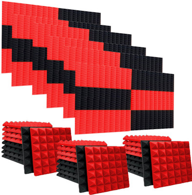 TechBlaze Foam Pyramid Wall(96 Panels Black, Red)