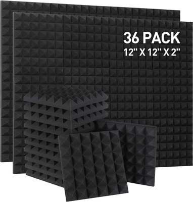 DawnRays Foam Pyramid Wall(36 Panels Black)