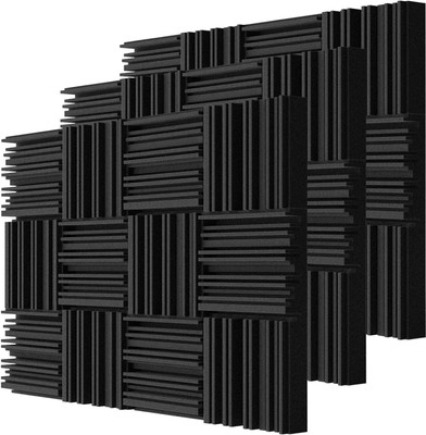 DawnRays Foam Eggcrate Wall(36 Panels Black)