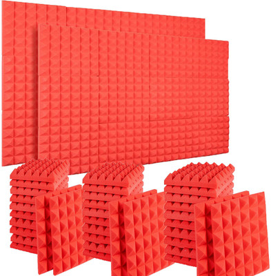 DawnRays Foam Pyramid Wall(72 Panels Red)