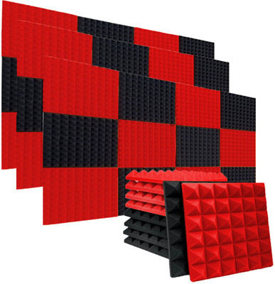 TechBlaze Foam Pyramid Wall(36 Panels Red, Black)