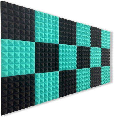 YGM Acoustic Foams Foam Pyramid Wall(18 Panels Green, Black)
