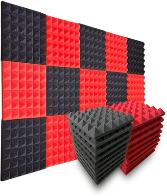 IMAGINEA Foam Pyramid Wall(48 Panels Black, Red)
