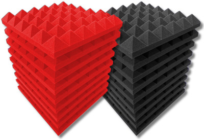 DawnRays Foam Pyramid Wall(6 Panels Red, Black)
