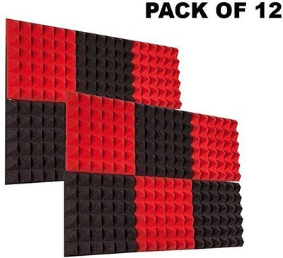 DawnRays Foam Pyramid Wall(12 Panels Black, Red)