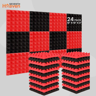 Seventh Heaven Foam Pyramid Wall(24 Panels Black, Red)