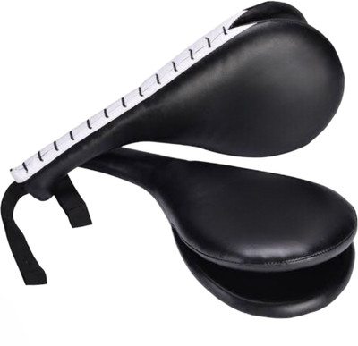 Omspo Double kick pad fan pad 2 pcs combo black Kicking Shield(Black)