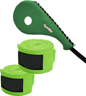 GymWar Combo Martial Arts Strike Targets Boxing Karate Pad and Hand Wrap Kicking Shield(Green)