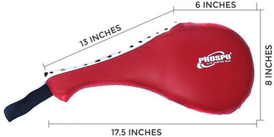 PROSPO TEAKWONDO Kick Pad Single, Fan Pad, Single Clapper (Red) Focus Pad(Red)