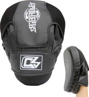 PROBEROS PU Punch Mitt Curved Focus Pad for Boxing Karate Kickboxing Muay Thai Training Focus Pad(Black)