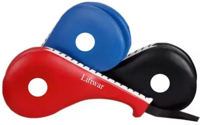 LiftWar Taekwondo double kick pad 3 PCS combo Kicking Shield(Red, Blue, Black)
