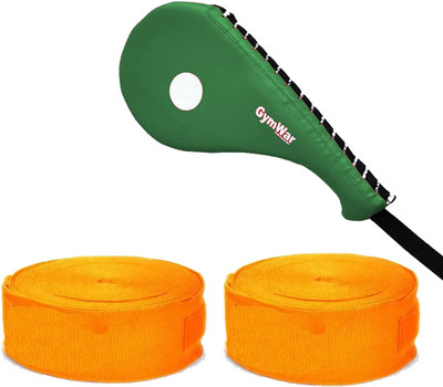 GymWar Combo Martial Arts Strike Targets Boxing Karate Pad and Hand Wrap Kicking Shield(Orange)