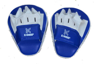 KOHIP Focus Pad (1 Pair) For Boxing, Taekwondo, Karate Thai Kick Curved Kicking Shield(Blue, White)