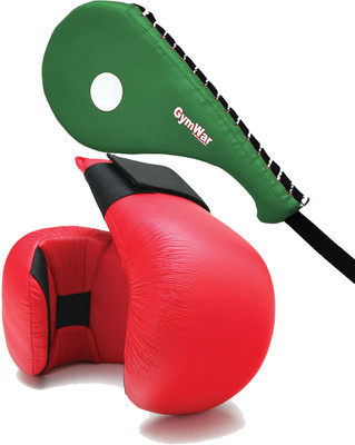 GymWar Combo of Karate Kickboxing Training Pad and Martial Art Gloves Kicking Shield(Red)