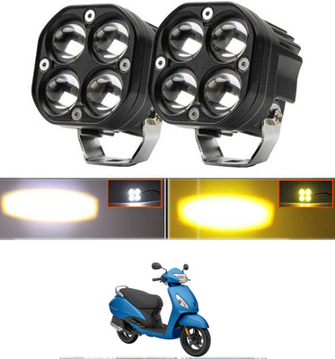 ABJD Spotlight 4x4/40W/4LED/White/Yellow Offroad Light For TVS Jupiter Fog Lamp Motorbike LED (12 V, 40 W)(Universal For Bike, Pack of 2)