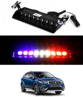 MATIES Waterproof Red/Blue/9LED/12V Strobe Flasher Light For S-Cross-Maruti-Suzuki-2015 Car Fancy Lights(Blue, Red)
