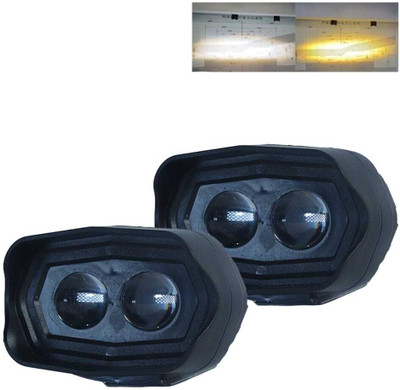 Clubics Original HJG Design dual Fog light For Bikes like Hero, Honda, Bajaj, KTM,TVS Headlight Motorbike LED (12 V, 40 W)(Universal For Bike, Pack of 2)