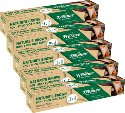 Freshee Greaseproof Paper Nature's Brown Non-Stick Food Paper 20m x 300mm - Pack of 5 Parchment Paper(Pack of 5, 20 m)