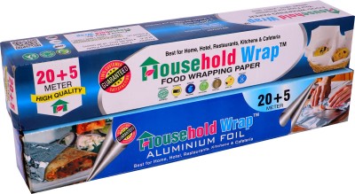 HHFOIL Combo of Household Wrap 25 Mtr Butter Paper And 25 Mtr Aluminum Foil Parchment Paper(Pack of 2, 50 m)