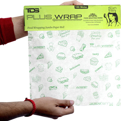 TDS PLUS WRAP 1 Kg Food Wrapping Grn Print Butter Paper (Pack 1) Parchment Paper(100 m)