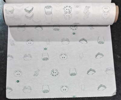 Wrapworlds KITCHEN - BUTTER PAPER GREEN PRINTED 27 GSM Paper Foil(20 m)