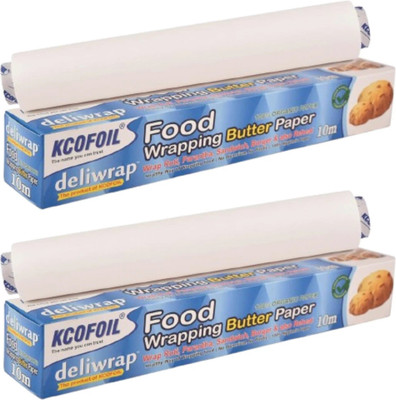 Kcofoil 10m x2 Food Wrapping Butter Paper, Reusable, Roll For Roti, Cake Parchment Paper Parchment Paper(Pack of 2, 20 m)