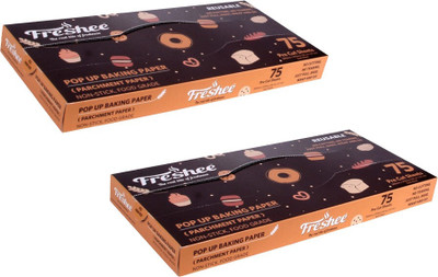 Freshee Pop Up Baking Paper 75 Pre Cut Sheet Parchment Paper 27x30cm Food Baking Wrap Parchment Paper(Pack of 2, 0.3 m)