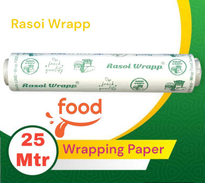 RASOI WRAPP 25 METER BUTTER PAPER | ROTI PAPER | FOOD WRAP | BURGER PAPER | PAPER FOIL Paper Foil(25 m)