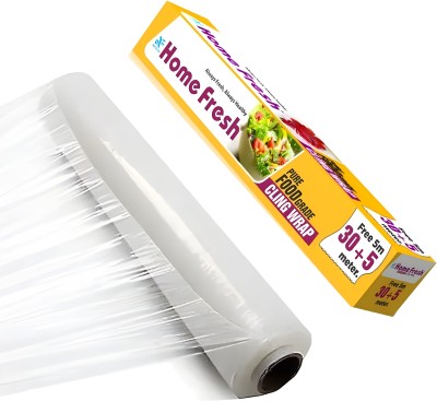 Home Fresh Cling Film Wrap 30+5m Free Paper Roll for Food Packing, and Kitchen, Packing, Shrinkwrap(35 m)