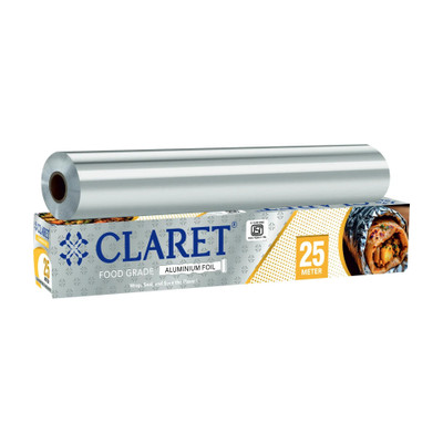 CLARET Aluminium Foil 25 Meter Food Grade Strong Durable for Wrapping & Baking Aluminium Foil(25 m)