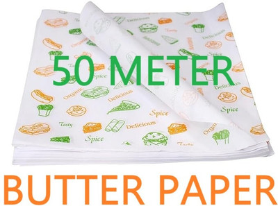Dityam Food Wrapping Paper Non-Stick Baking Paper for Oven ,Microwave 50Meter 500g Paper Foil(50 m)