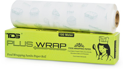TDS PLUS WRAP 100 Meter Food Wrapping Printed Butter Paper(Green) - Pack 1 Parchment Paper(100 m)