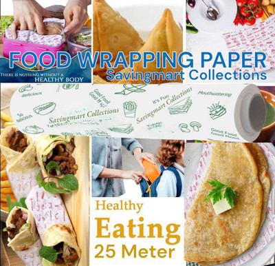 SAVINGMART COLLECTIONS 25 MTR FOOD WRAPPING PAPER | PAPER FOIL | BUTTER PAPER | ROTI Parchment Paper(25 m)
