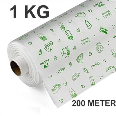 PEARSILK Wrapping Butter Paper Roll ,Baking Non-Stick for Sandwich/Burger/Snacks (1kg) Parchment Paper(200 m)