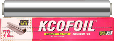 Kcofoil 72M Food Grade Aluminium Silver Kitchen Foil Roll Paper Aluminium Foil(72 m)