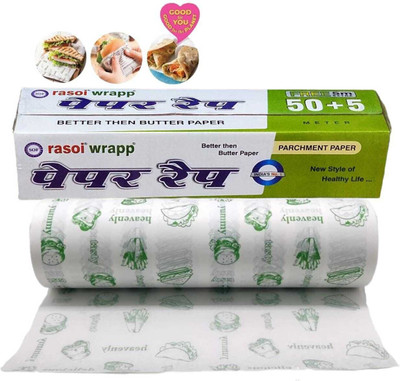 RASOI WRAPP ROTI WRAP/PAPER WRAP/CHAPATI WRAP/FOOD WRAP/PAPER FOIL/BEST FOOD WRAPPING PAPER Parchment Paper(55 m)
