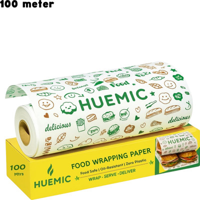 huemic 200 Meters Food Grade Wrapping Butter Paper Roll, Non-Stick Used for Roti(*7) Paper Foil(200 m)