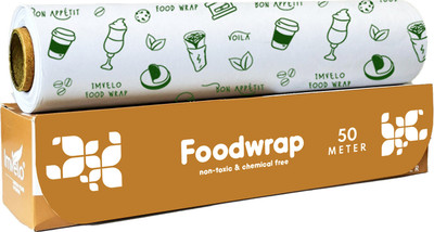 IMVELO Food Wrapping Paper - Non-Stick, Reheatable Butter Paper Roll for Food Wrap Paper Foil(50 m)