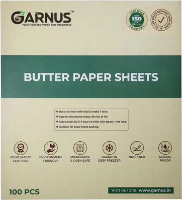 Garnus Butter Paper Sheets – 100 Sheets (300g) – Non-Stick, Eco-Friendly Shrinkwrap(11 m)